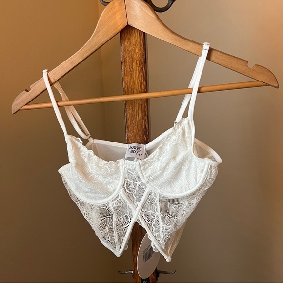 Princess POLLY ROMNEY Bra TOP WHITE Lace XS/S - Picture 2 of 6